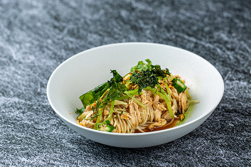 Cold Shredded Chicken Pasta, Peanut, Basil 